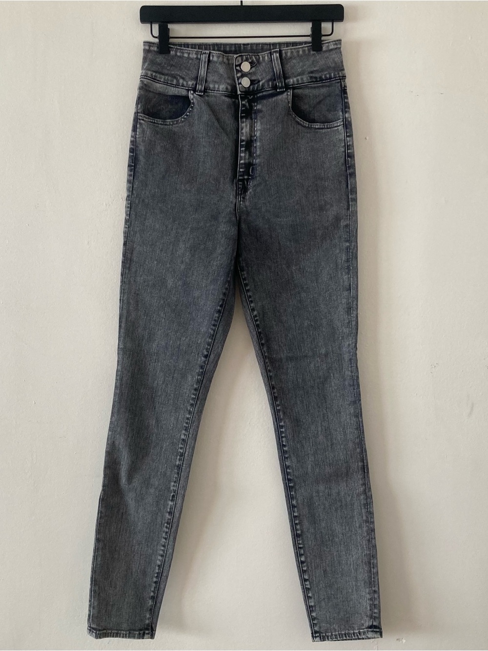 J Brand + Elsa Hosk High-Rise saturday Jeans in Washed Black-Grey